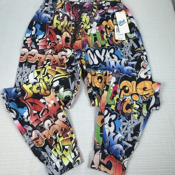 Fresh Prints of Bel-Air Pants - Fresh Prints of Bel-Air Graffiti Drawstring Joggers Size‎ Medium New